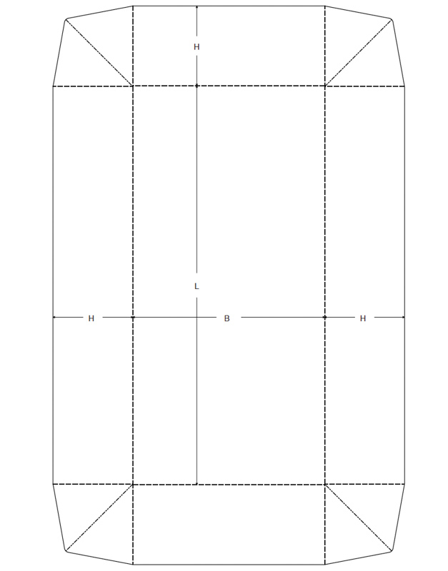 Stuelpschachtel Verpackung ECMA B4011 staubdicht technische Zeichnung
